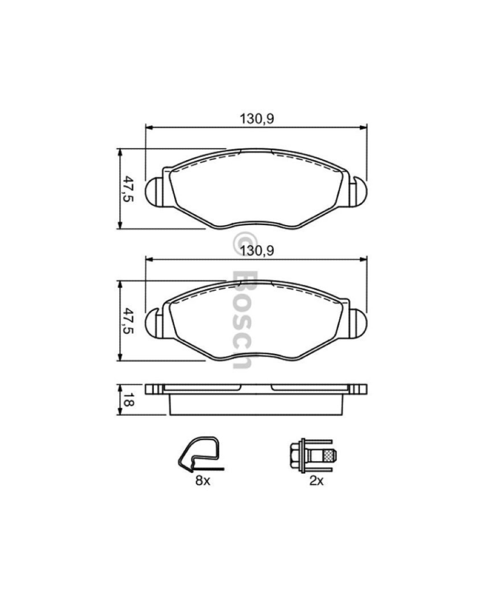 Peugeot 206 2001-2009  Bosch Ön Fren Balatası 0986495260