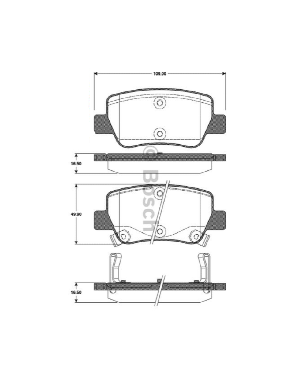 Toyota Avensis 2012-2014  Bosch Arka Fren Balatası 0986494403