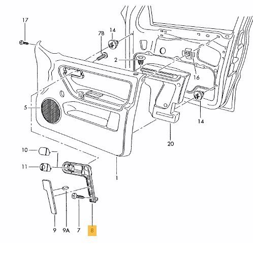 Ön Sol Kapı Çekme Kolu