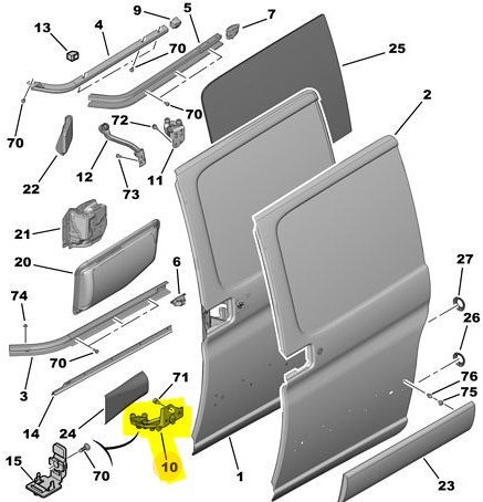 Sol Orta Kapı Rayı Orta Alt Taşıyıcı