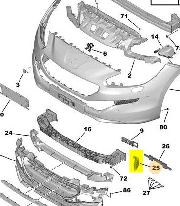 Ön Sağ  Tampon Kaplama Bant / Çıtası