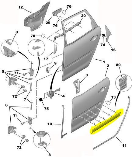 Arka Sol Kapı Çıtası / Bant / Kuşak