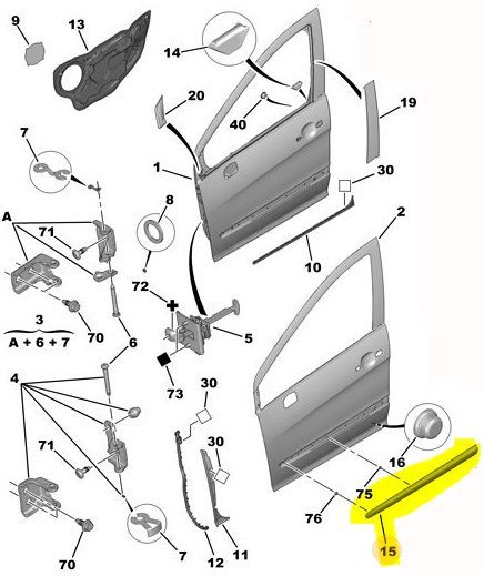 Ön Sol Kapı Çıtası / Bant / Kuşak