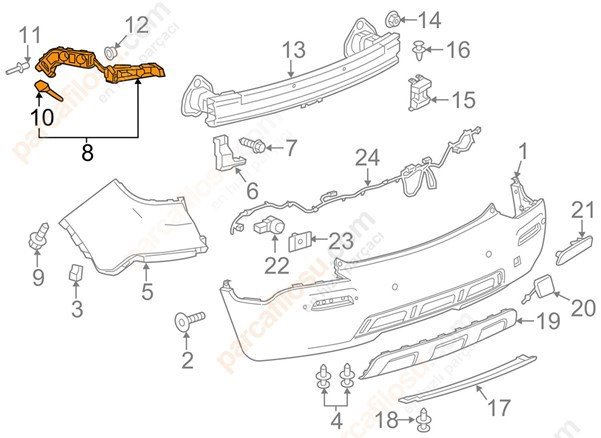 Arka Sol Tampon Bağlantı Ayağı