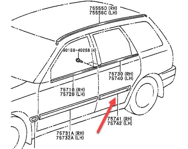 Arka Sağ Kapı Çıtası / Bant / Kuşak