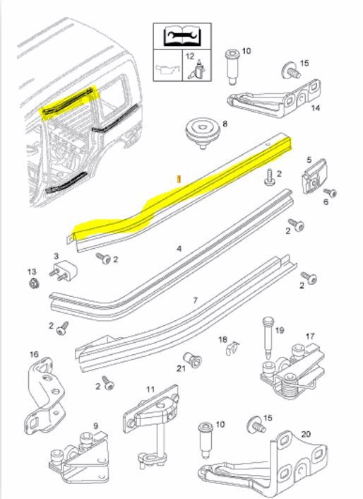 Sol Orta Kapı Rayı Orta Üst Taşıyıcı