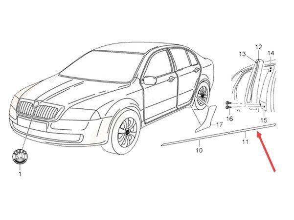 Arka Sağ Kapı Çıtası / Bant / Kuşak