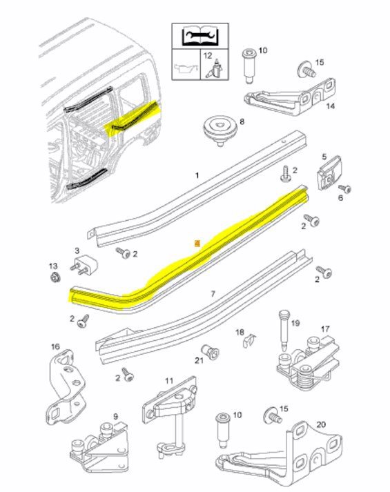 Sol Orta Kapı Rayı Orta Taşıyıcı 