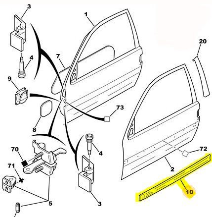 Ön Sol Kapı Çıtası / Bant / Kuşak