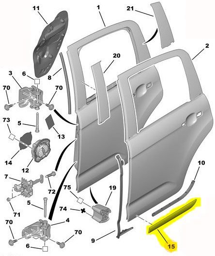 Arka Sol Kapı Çıtası / Bant / Kuşak