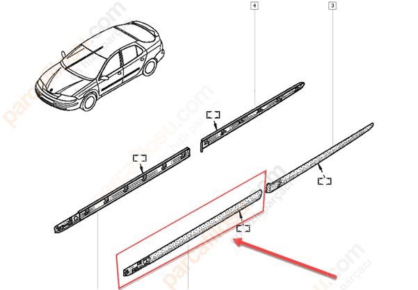 Ön Sağ Kapı Çıtası / Bant / Kuşak
