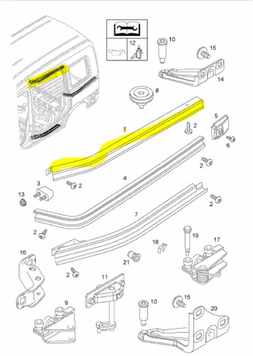 Sağ Orta Kapı Rayı Orta Üst Taşıyıcı