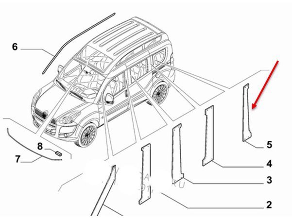 Arka Sağ Kapı Çamurluk Çıtası / Bant / Kuşak