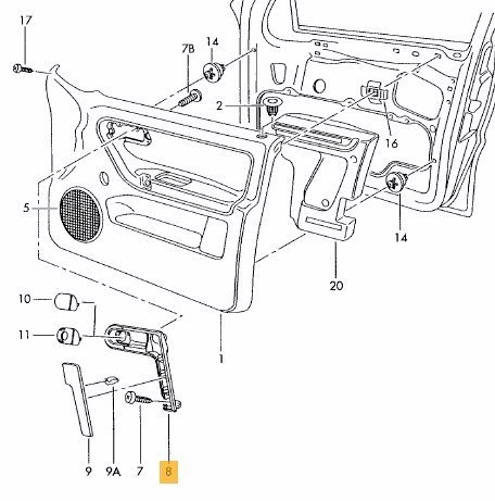 Ön Sağ Kapı Çekme Kolu