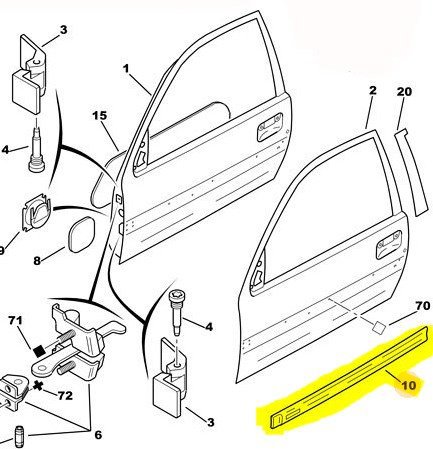 Ön Sağ Kapı Çıtası / Bant / Kuşak