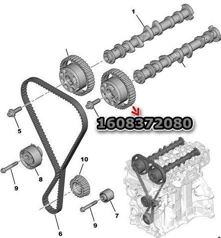 Opel Crossland X 2018-2021  Orjinal Eksantrik Dişlisi 1608372080