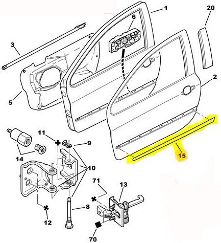 Ön Sol Kapı Çıtası / Bant / Kuşak