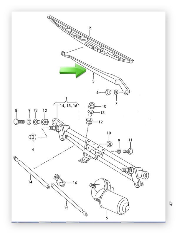 Dış Sağ Silecek Kolu