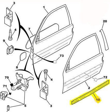 Ön Sağ Kapı Çıtası / Bant / Kuşak