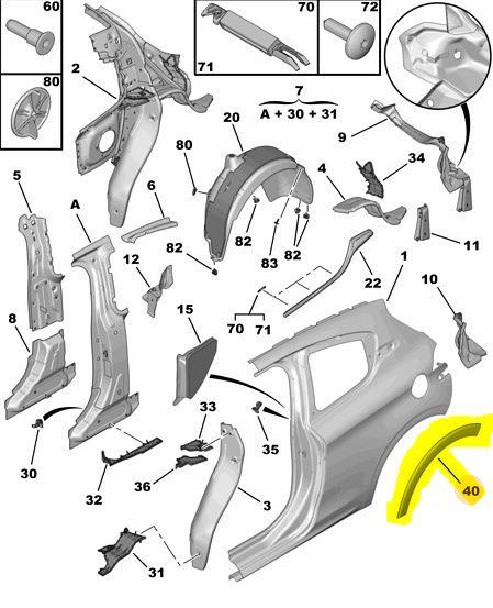 Arka Sol Kapı Çamurluk Çıtası / Bant / Kuşak