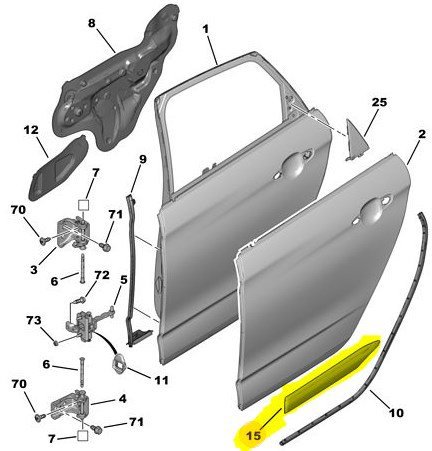 Arka Sağ Kapı Çıtası / Bant / Kuşak
