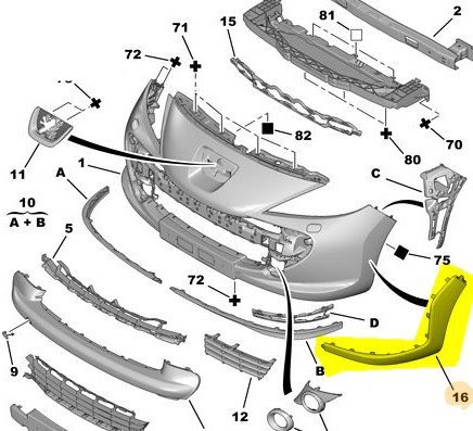 Ön Sol Tampon Kaplama Bant / Çıtası