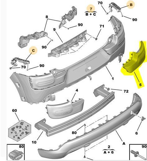 Arka Sağ Tampon Kaplaması
