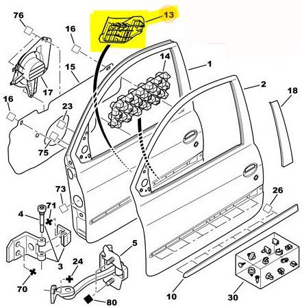 Ön Sol Kapı Çıtası / Bant / Kuşak