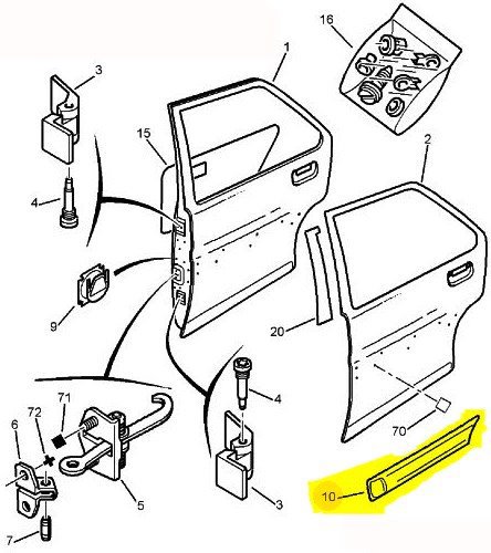 Arka Sağ Kapı Çıtası / Bant / Kuşak