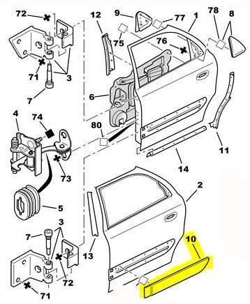 Arka Sol Kapı Çıtası / Bant / Kuşak