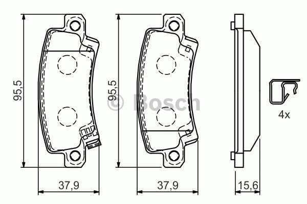 Toyota Corolla 2004-2007  Bosch Arka Fren Balatası 0986TB2416