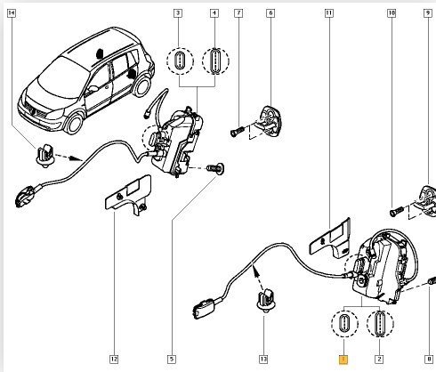 Arka Sol Kapı Kilidi