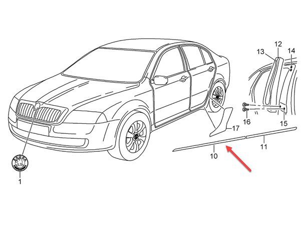 Ön Sol Kapı Çıtası / Bant / Kuşak