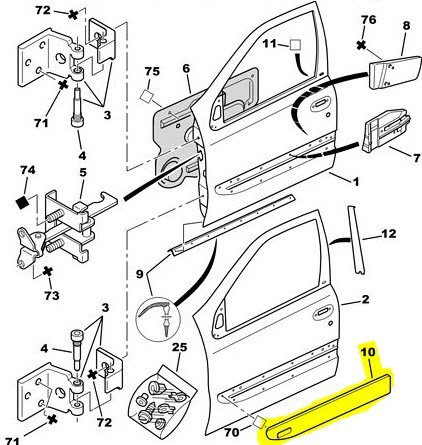 Ön Sol Kapı Çıtası / Bant / Kuşak