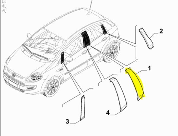Sağ Kelebek Camı Fitil / Kaplama/ Çıta