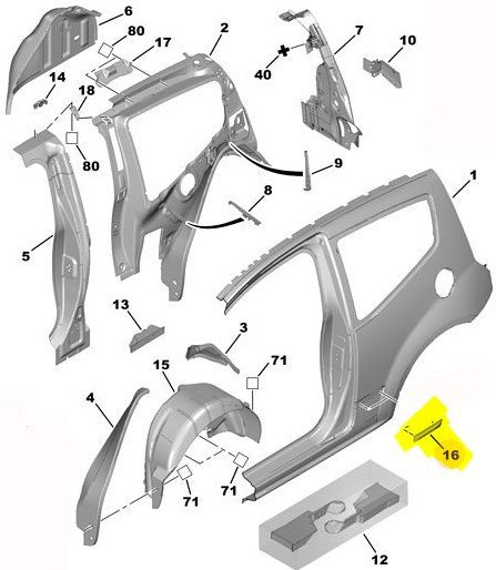 Arka Sol Kapı Çıtası / Bant / Kuşak