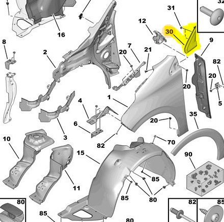 Ön Sağ Kapı Çamurluk Çıtası / Bant / Kuşak