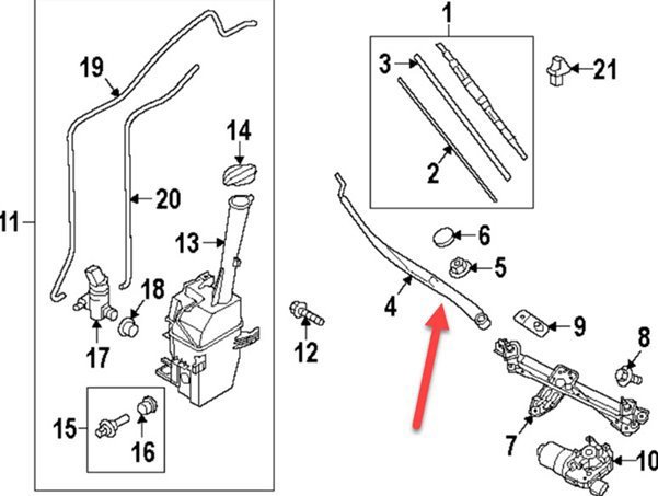 Dış Sağ Silecek Kolu