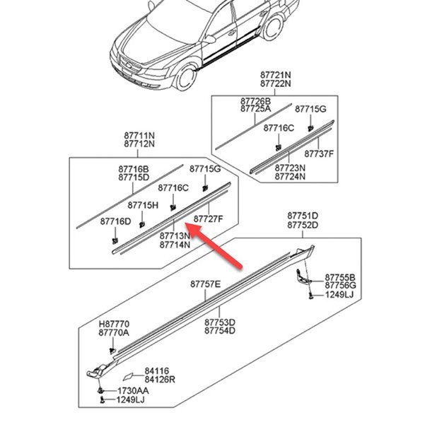 Ön Sağ Kapı Çıtası / Bant / Kuşak