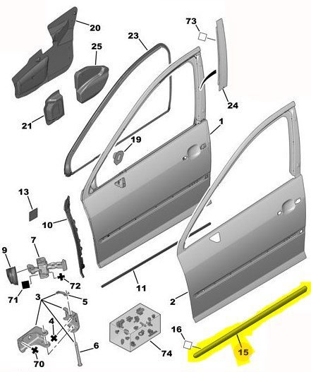 Ön Sol Kapı Çıtası / Bant / Kuşak