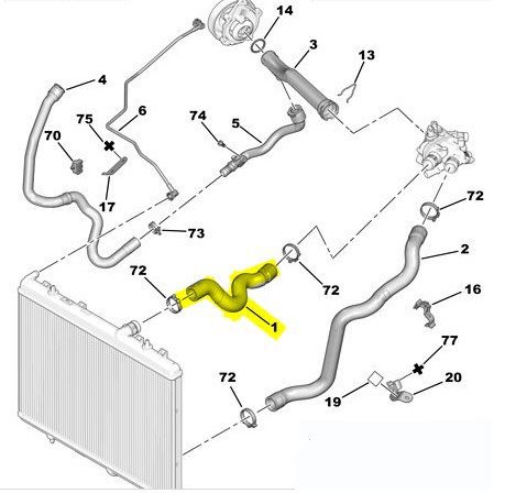 Motor Radyatörü Üst Su Hortumu