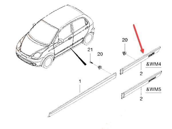 Arka Sağ Kapı Çıtası / Bant / Kuşak
