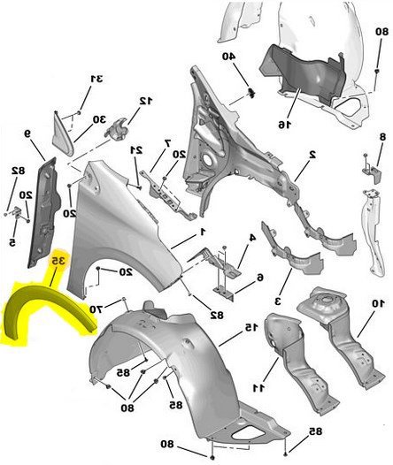 Ön Sol Kapı Çıtası / Bant / Kuşak