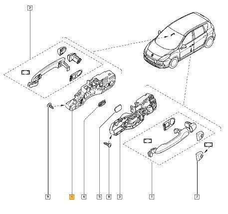 Ön Sağ Kapı Kolu Dış Açma