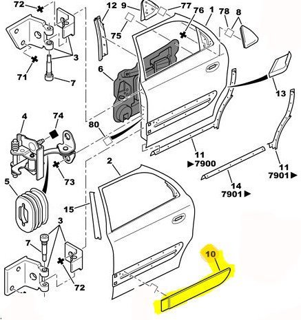 Arka Sağ Kapı Çıtası / Bant / Kuşak