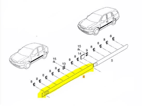 Ön Sol Kapı Çıtası / Bant / Kuşak