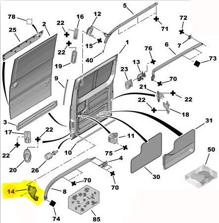 Sağ Orta Kapı Rayı Orta Alt Taşıyıcı