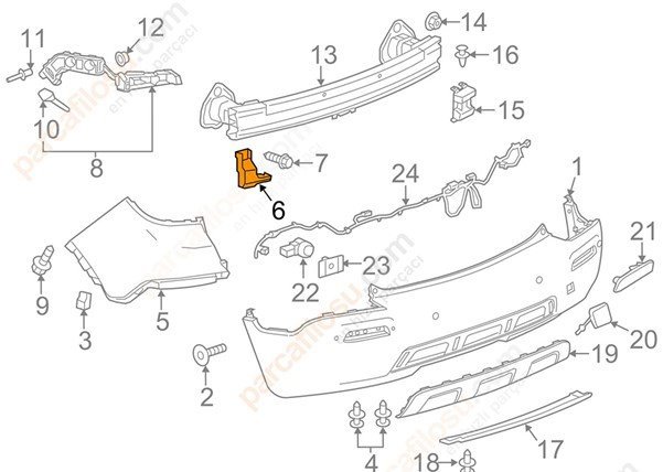 Arka Sol Tampon Bağlantı Ayağı