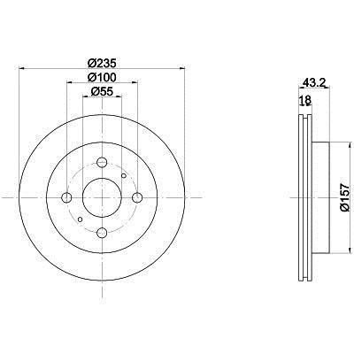 Toyota Yaris 2003-2005  Mga Ön Fren Diski MGA50257