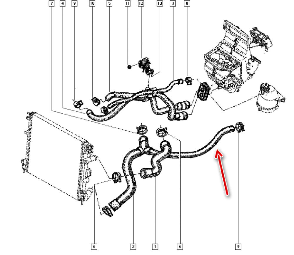 Motor Radyatörü Alt Su Hortumu